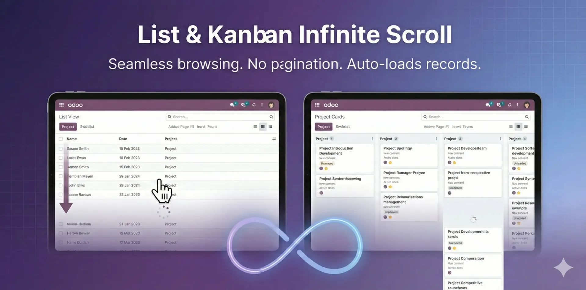 List & Kanban Infinite Scroll